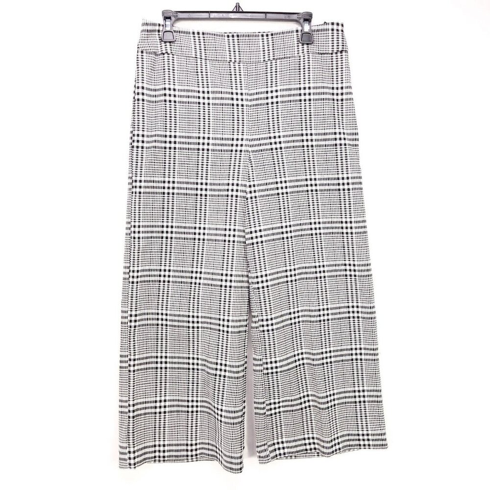 Massimo Fabbro Capris Pants Italy Houndstooth Pull-on Wide Leg Trouser Medium